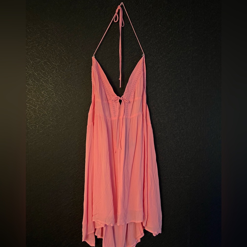 dELiA*s DollsKill Pink Halter V-Neck Mini Dress